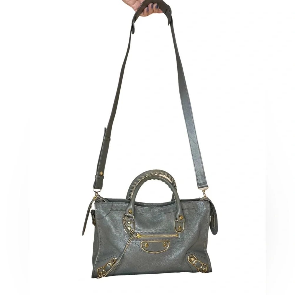 Balenciaga City Classic Metallic Edge Hardware Mini - Gray - Picture 2 of 16